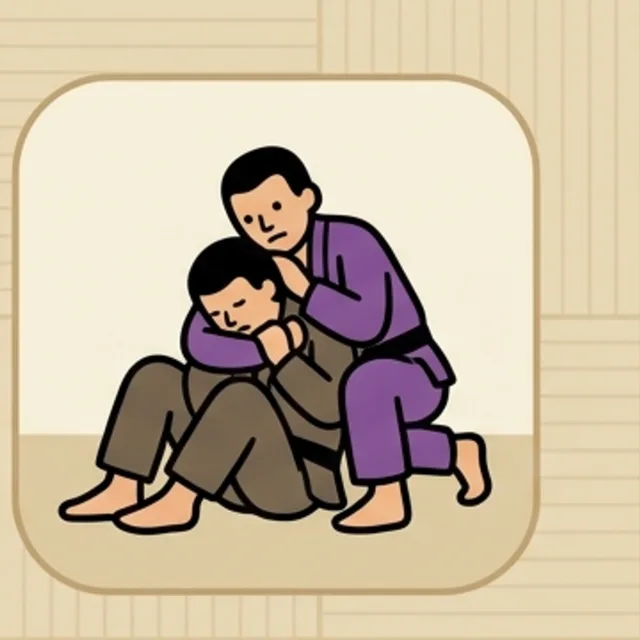 Cartoon icon of a rear naked choke